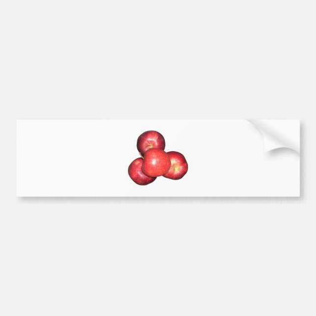 Sweet & Crisp Red Apples - Organic Fruit Print Bumper Sticker (Front)