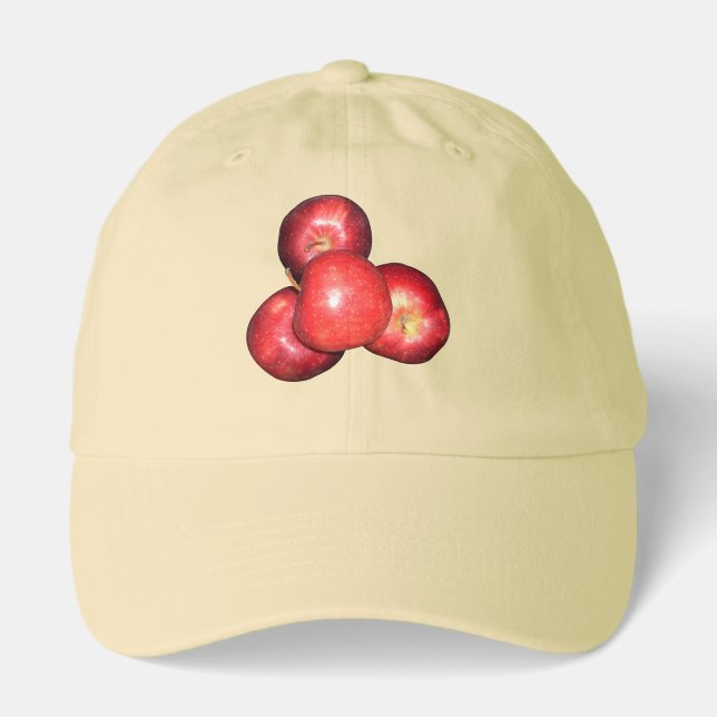 Sweet & Crisp Red Apples - Organic Fruit Print Hat (Front)