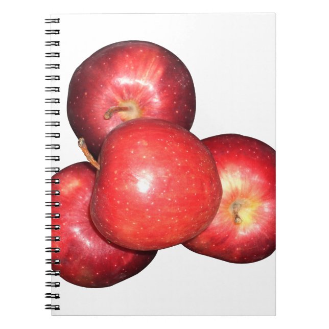 Sweet & Crisp Red Apples - Organic Fruit Print Notebook (Front)