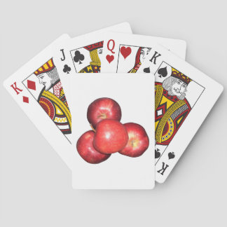 Sweet & Crisp Red Apples - Organic Fruit Print Poker Cards