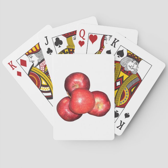 Sweet & Crisp Red Apples - Organic Fruit Print Poker Cards (Back)