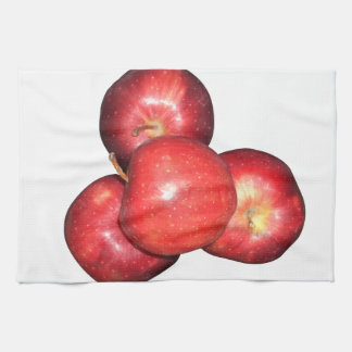 Sweet & Crisp Red Apples - Organic Fruit Print Towel