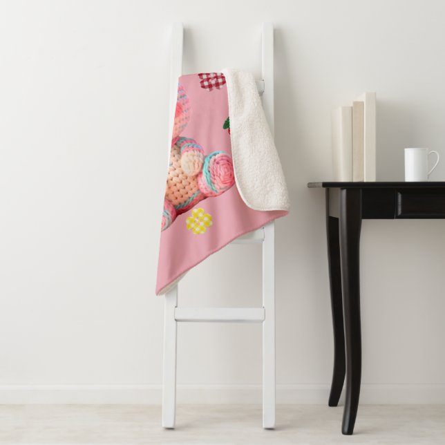 Sweet Crochet Bunny Sherpa Blanket (In Situ)