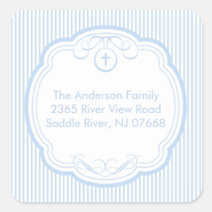 Sweet Cross In Frame Address Sticker Baptism