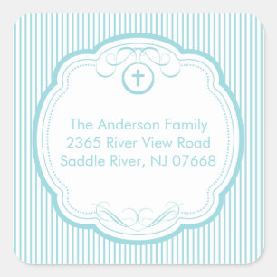 Sweet Cross In Frame Address Sticker Baptism