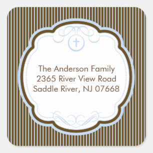 Sweet Cross In Frame Address Sticker Baptism