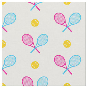 Sweet crossed tennis rackets - custom background fabric