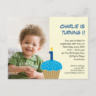 Sweet Cupcake 1st Birthday Party Invitation