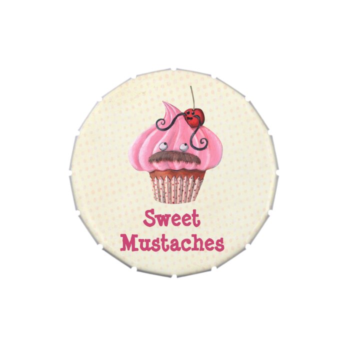 Sweet Cupcake and Mustaches Candy Tins