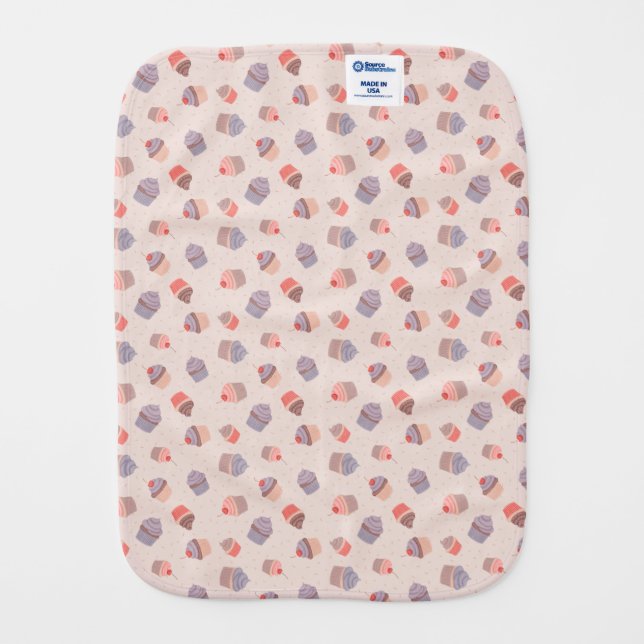 Sweet Cupcake Baby Burp Cloth – Cute and Colorful (Back)