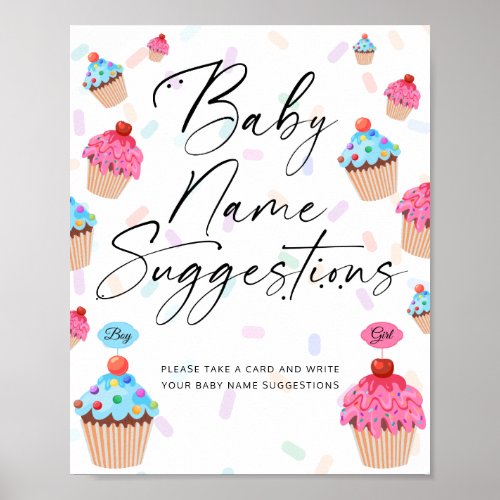 Sweet Cupcake Baby Name Suggestions  Poster