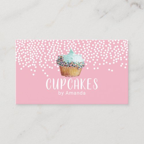 Sweet Cupcake Bakery Pastry Chef Cute Pink Business Card