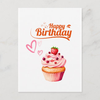 Sweet Cupcake Birthday Greeting PostCard