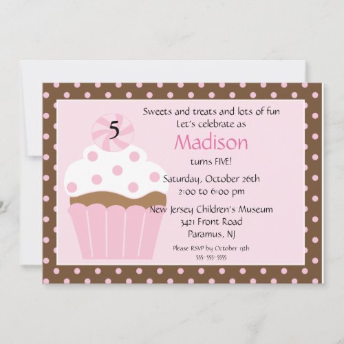 Sweet Cupcake Birthday Invitation