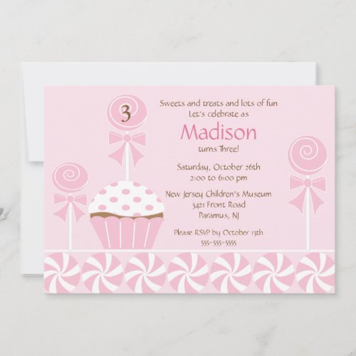 Sweet Cupcake Birthday Invitation