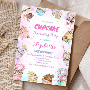 Sweet Cupcake Birthday Party Invitation