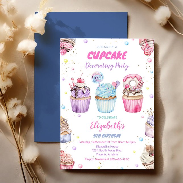 Sweet Cupcake Birthday Party Invitation (Creator Uploaded)