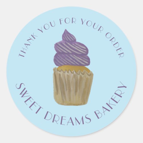 Sweet Cupcake Catering Bakery ORDER THANK YOU Classic Round Sticker