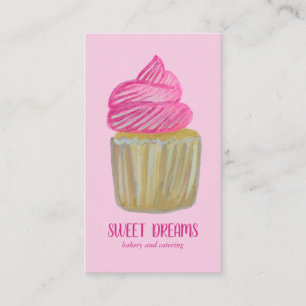Sweet Cupcake Catering Bakery Pink CUSTOM Business Card