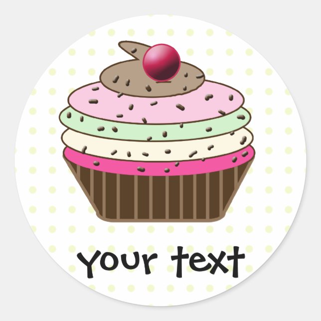 Sweet Cupcake Classic Round Sticker (Front)