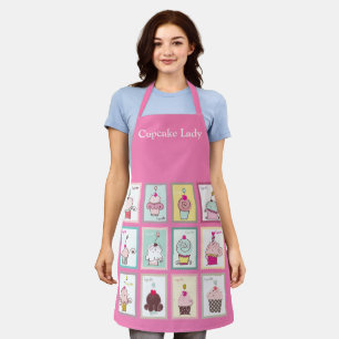 Sweet Cupcake Desserts Lover Custom Pink Apron