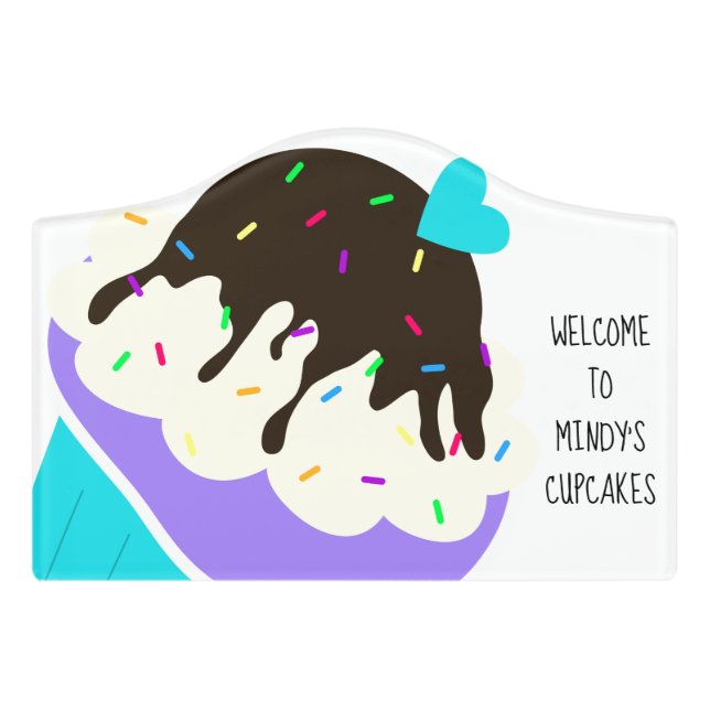 Sweet Cupcake Door Sign (Small Crest Front)