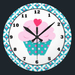 Sweet Cupcake fun wall clock<br><div class="desc">design by Lilly Bimble at www.lillybimble.com back by www.scrappindoodles.com</div>