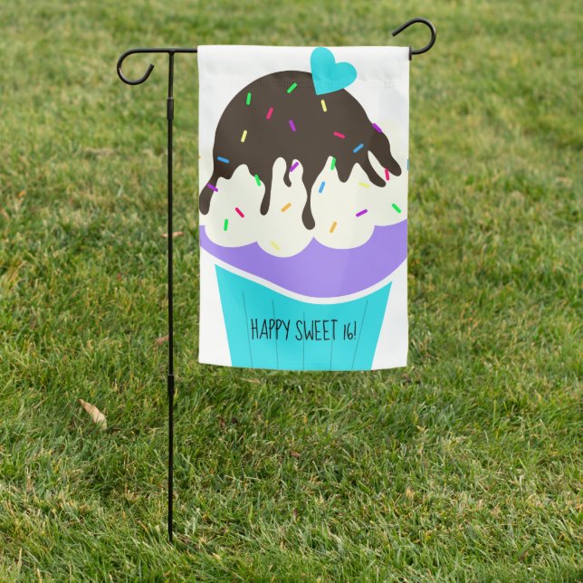 Sweet Cupcake Garden Flag (In SItu)