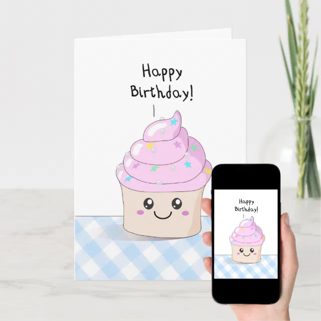 Sweet Cupcake - Happy Birthday card | Zazzle