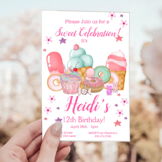 Sweet Cupcake, Ice Cream Birthday, Any Age Invitation | Zazzle