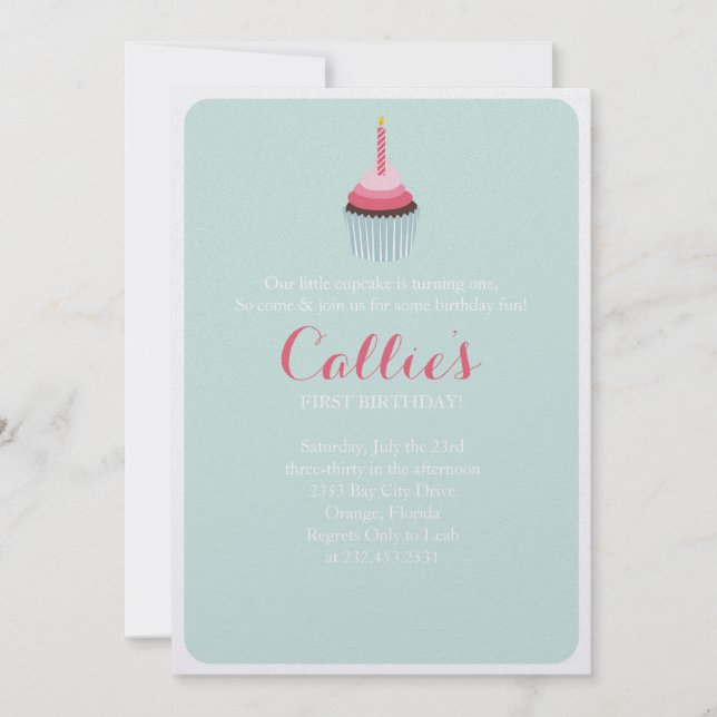 Sweet Cupcake Invitation (Front)