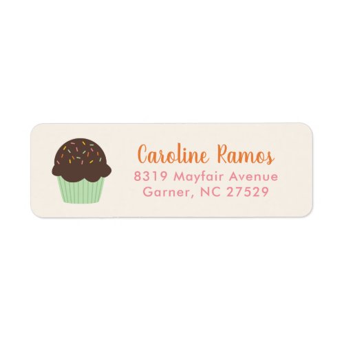 Sweet Cupcake Kids Return Address Label