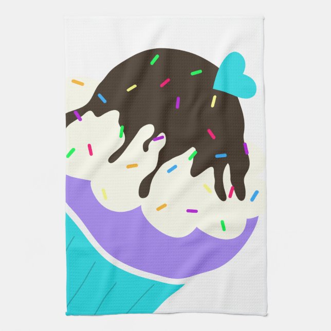 Sweet Cupcake Kitchen Towel (Vertical)