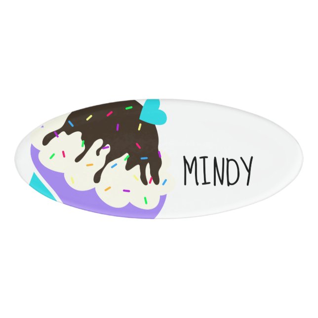 Sweet Cupcake Name Tag (Front)
