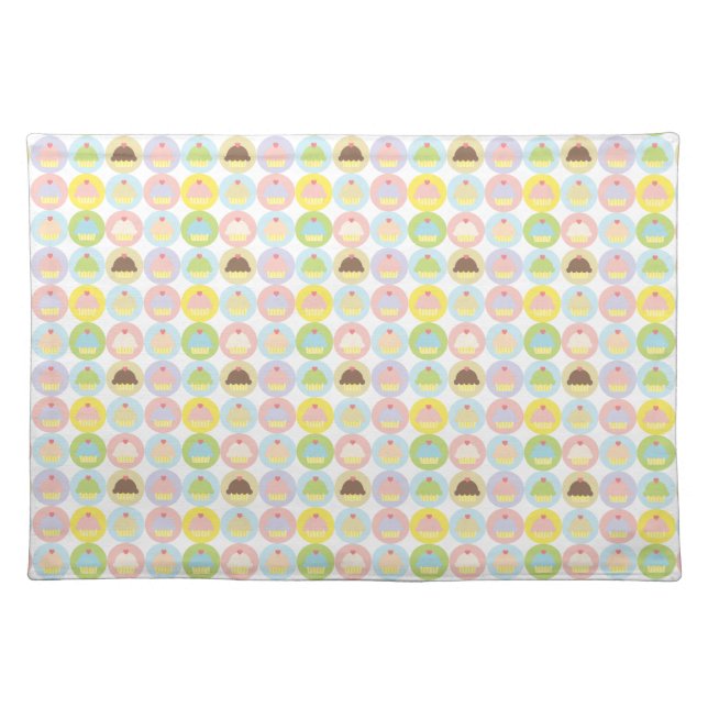 Sweet Cupcake Pattern Cloth Placemat (Front)