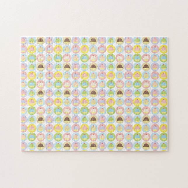 Sweet Cupcake Pattern Jigsaw Puzzle (Horizontal)