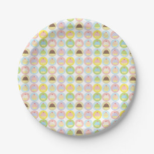 Sweet Cupcake Pattern Paper Plates
