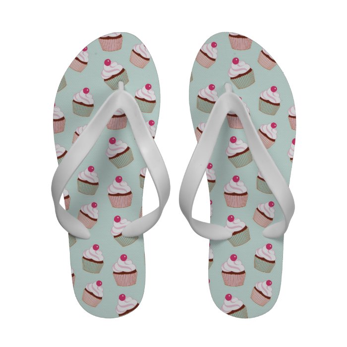 Sweet Cupcake Print Flip FLops