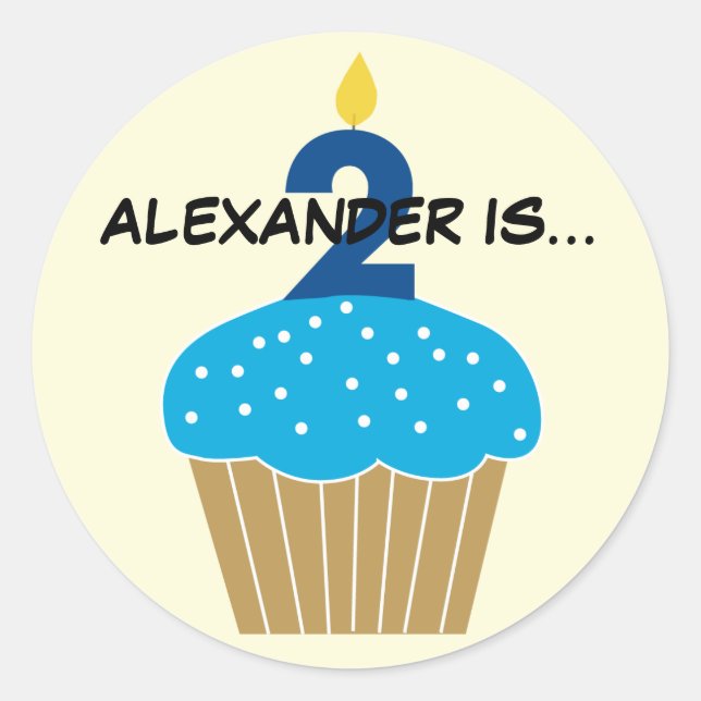 Sweet Cupcake Second Birthday Sticker (Front)