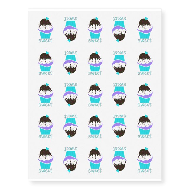 Sweet Cupcake Temporary Tattoos (Front)
