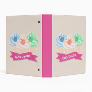 Sweet Cupcake Trio Personalised Cute Mini Binder
