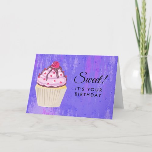 Sweet Cupcake with Raspberry on Top Card