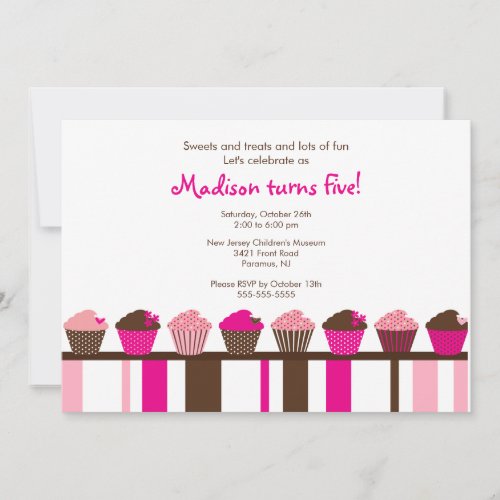 Sweet Cupcakes Birthday Invitation