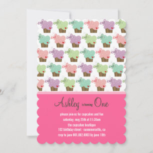 Sweet Cupcakes Butterflies Whimsical Girl Birthday Invitation