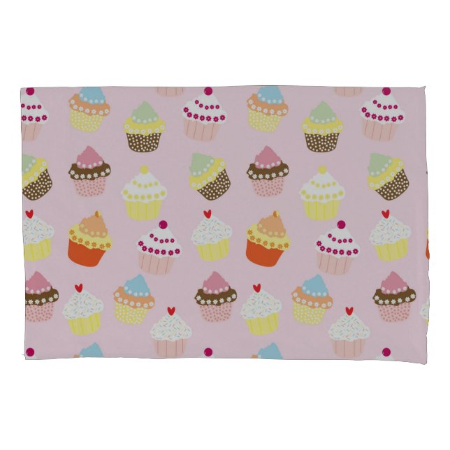 SWEET CUPCAKES CANDY PINK PATTERN PILLOW CASE (Front)