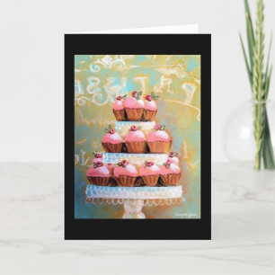 Sweet Cupcakes French Paris Bakery Greeting Card