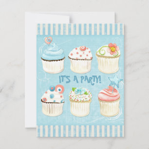 Sweet Cupcakes - It's a Party! Bday Invitation