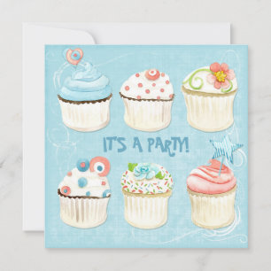 Sweet Cupcakes - It's a Party! Bday Invitation