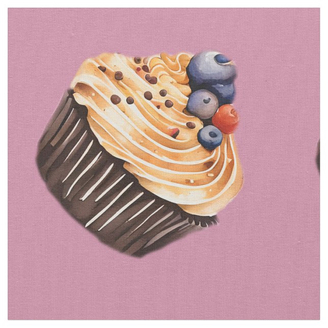 Sweet Cupcakes Pattern  Fabric (Close Up)