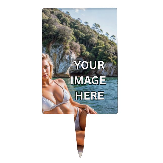 SWEET! 🍰 Custom Cake Pick – Add Image or Text (Front)